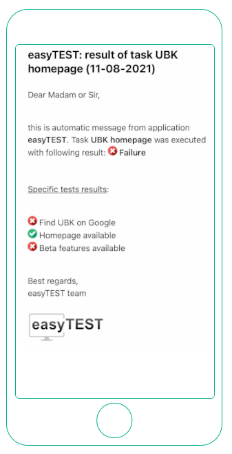 easyTEST - email